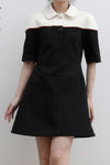 shushutong stitching A-type dress SS22DR08 white